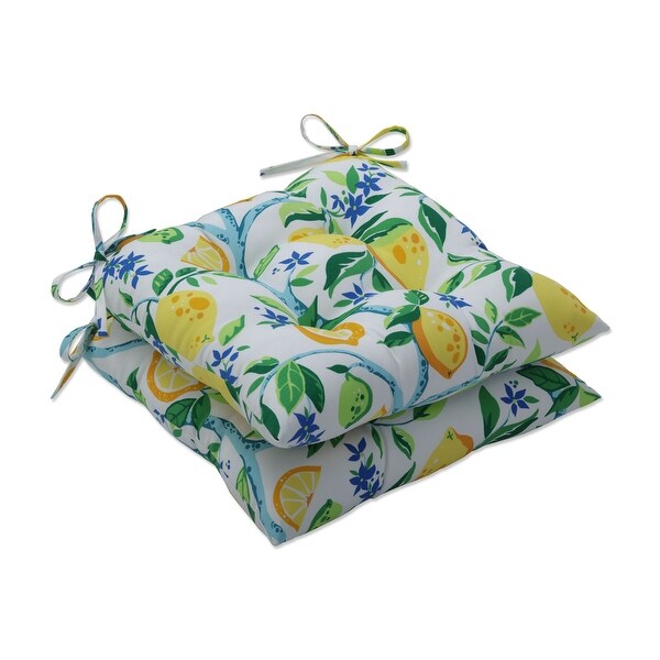 Pillow Perfect Outdoor Indoor Lemon Tree Yellow Wrought Iron Seat Cushion Set of 2 19 X 18.5 X 5 Bed Bath Beyond 31648858